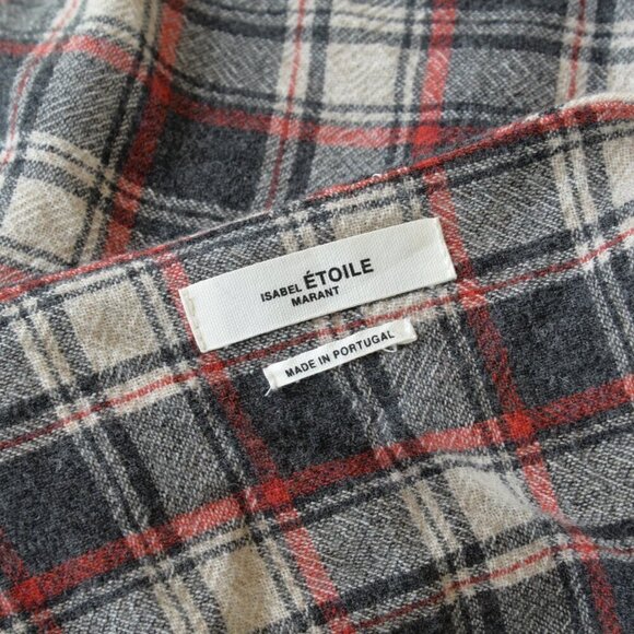 SOLD - NWOT Isabel Marant Etoile Placid Wool Check Tie Skirt Sz 8 - Picture 5 of 7